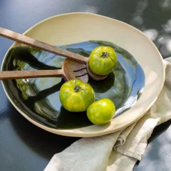 Plat De Service Et Saladier|Assiette De Noël*alinea Plat de présentation à motif en grès L36,6cm - beige alpilles Vert