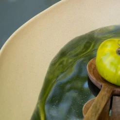 Plat De Service Et Saladier|Assiette De Noël*alinea Plat de présentation à motif en grès L36,6cm - beige alpilles Vert