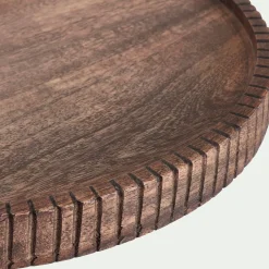 Plat De Service Et Saladier*alinea Plat de présentation sur pied en bois de manguier D32cm - Naturel