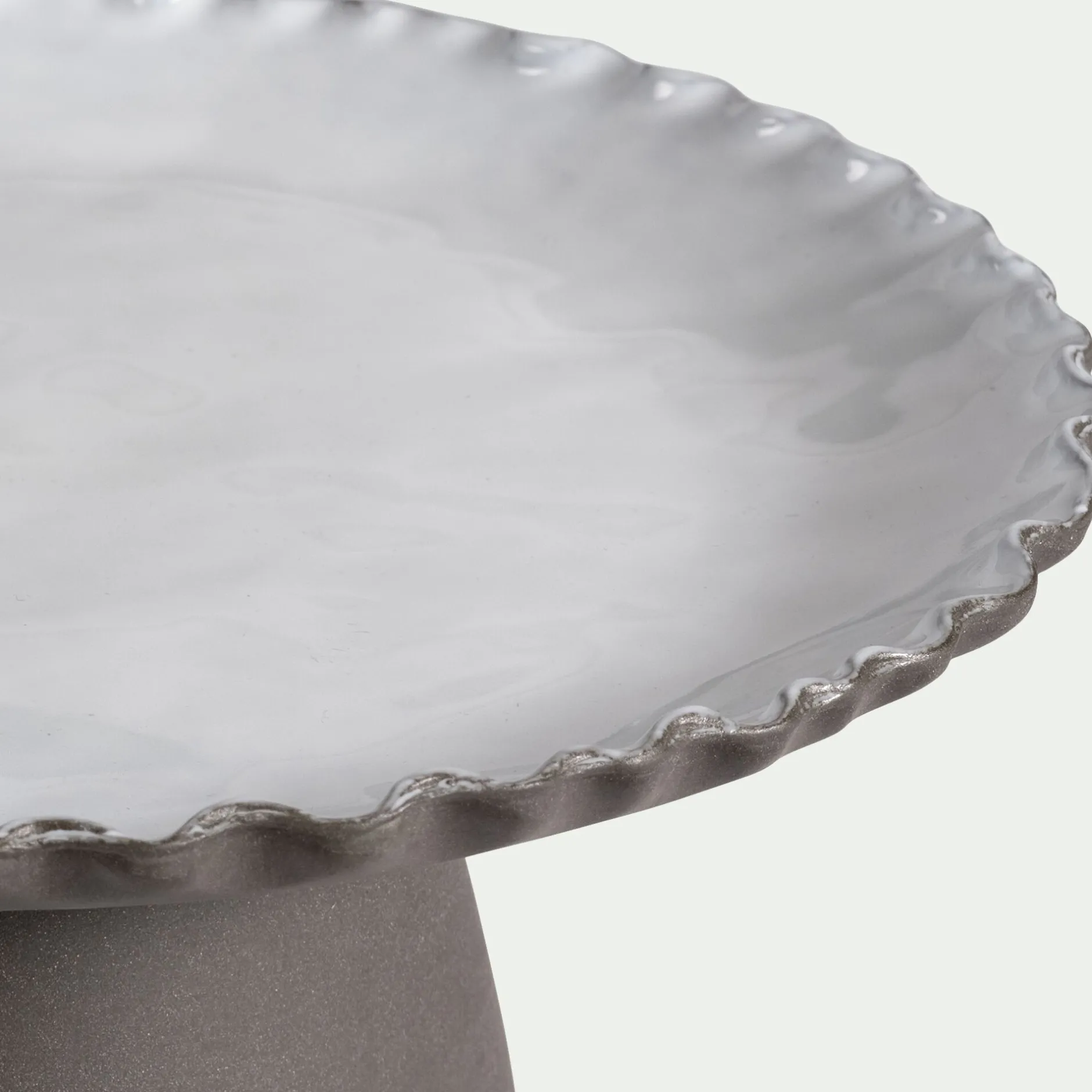 Plat De Service Et Saladier|Assiette De Noël*alinea Plat de présentation sur pied en grès D28cm - Noir