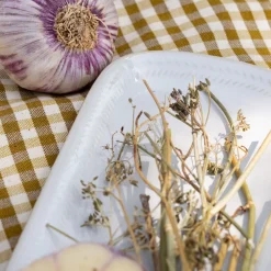 Plat De Service Et Saladier*alinea Plat ovale en grès avec liseré beige L31cm - ventoux Blanc