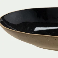 Plat De Service Et Saladier*alinea Plat ovale en grès recyclé L33cm - Noir