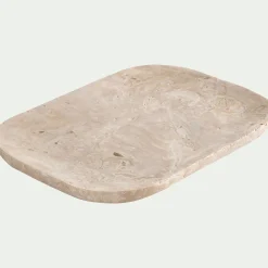 Décoration À Poser*alinea Plateau déco en travertin 25x18cm - Beige