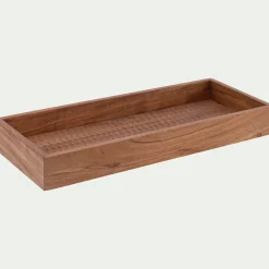 Décoration À Poser*alinea Plateau décoratif en bois de manguier 18x40cm - Bois foncé