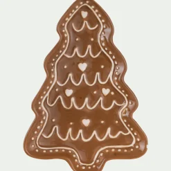 Décoration De La Table De Noël|Petit Sapin De Noël*alinea Plateau décoratif forme sapin pain d'épice en dolomite 20x14,4cm - Marron