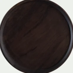 Décoration À Poser*alinea Plateau décoratif rond en bois de manguier D20,5cm - Bois foncé