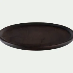 Décoration À Poser*alinea Plateau décoratif rond en bois de manguier D20,5cm - Bois foncé
