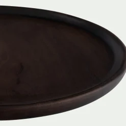 Décoration À Poser*alinea Plateau décoratif rond en bois de manguier D20,5cm - Bois foncé