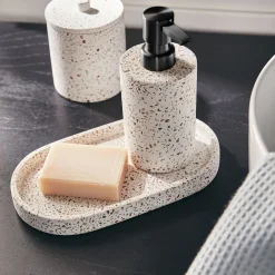 Accessoire De Salle De Bain*alinea Plateau en terrazzo L23cm - Blanc