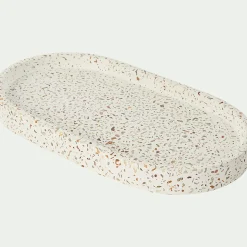 Accessoire De Salle De Bain*alinea Plateau en terrazzo L23cm - Blanc