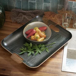 Plateau*alinea Plateau rectangle en bois L45xl36cm - Noir