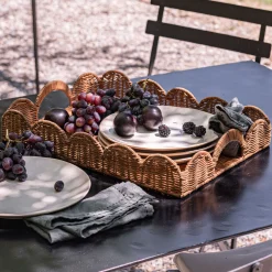 Plateau*alinea Plateau rectangulaire en rotin L46cm - Marron