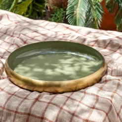 Décoration À Poser*alinea Plateau rond en fer D43cm - cèdre Vert
