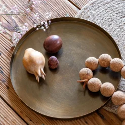 Décoration À Poser|Objet Décoratif De Noël*alinea Plateau rond en fer D25cm - Doré