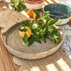 Plateau*alinea Plateau rond en jonc de mer D44cm - Naturel