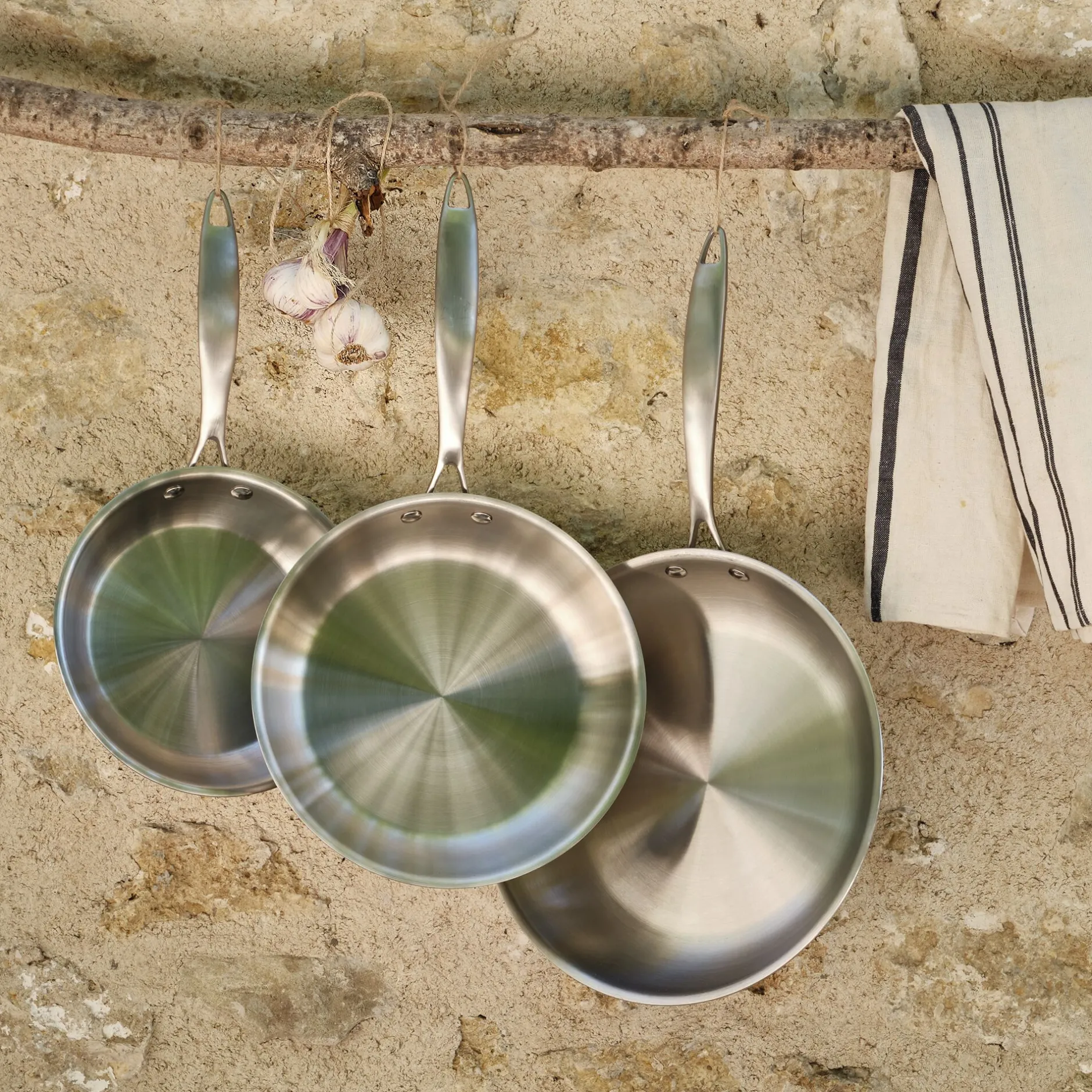 Casserole, Poêle Et Sauteuse*alinea Poêle en inox D24cm - métallisé Argenté