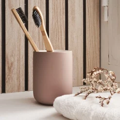 Accessoire De Salle De Bain*alinea Porte brosse à dent en grès - Rose