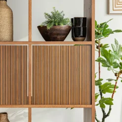 Rangement À Composer*alinea Porte en chêne strié avec fond - Bois foncé