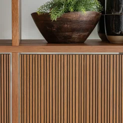 Rangement À Composer*alinea Porte en chêne strié avec fond - Bois foncé