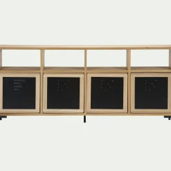 Rangement À Composer*alinea Porte en placage chêne et acier - Noir