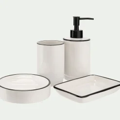 Accessoire De Salle De Bain*alinea Porte savon rectangle en grès - L23cm Blanc