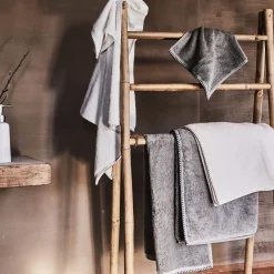 Porte-Serviette|Accessoire De Salle De Bain*alinea Porte serviettes en bambou - H130xl64 cm Bois clair