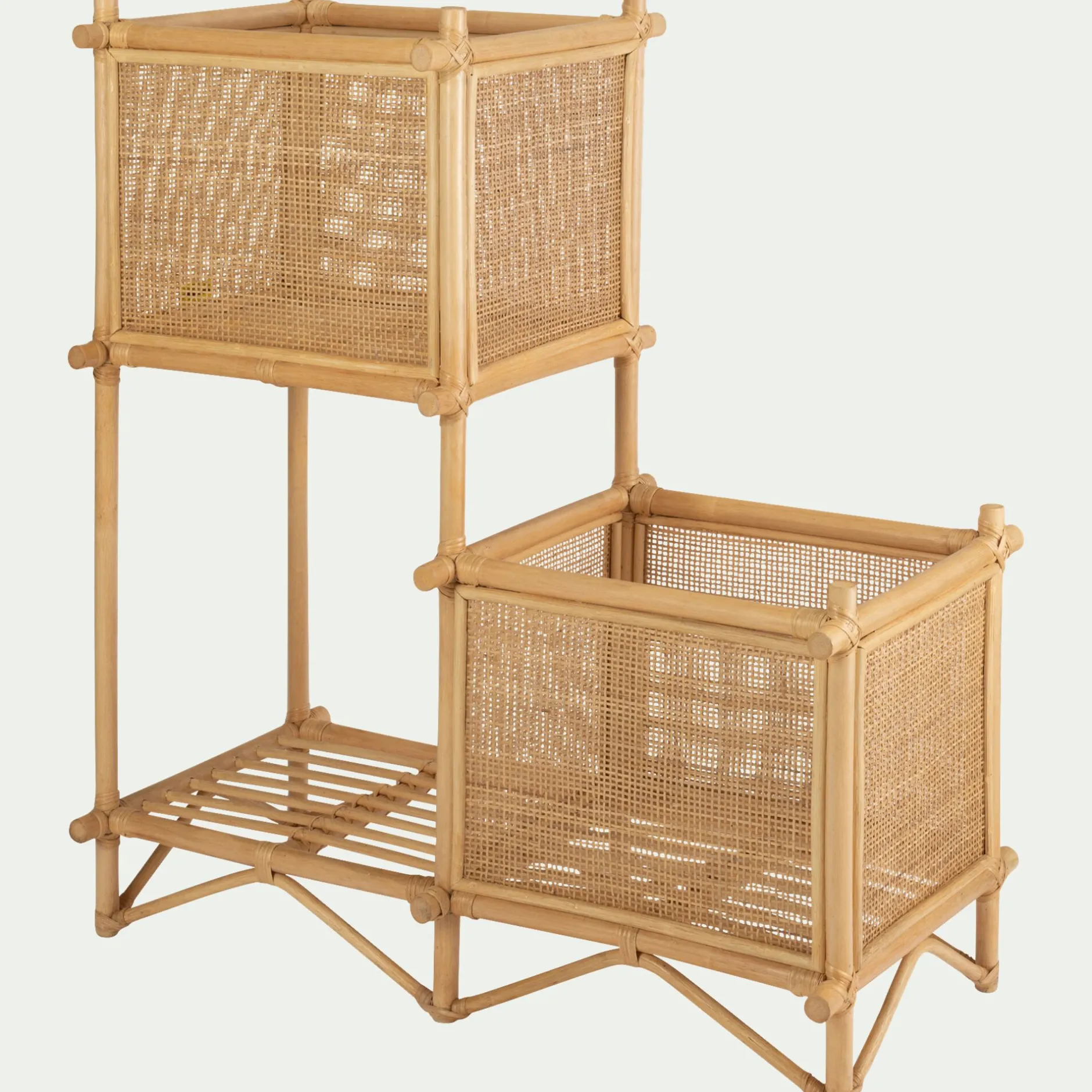 Pot De Fleur*alinea Porte-plante double sellette en rotin - Naturel