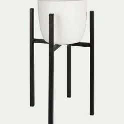 Pot De Fleur*alinea Porte-plante en métal H35xD20,5cm Noir