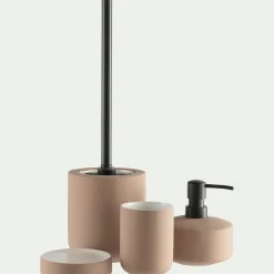 Accessoire De Salle De Bain*alinea Porte-savon rond en grès - Rose