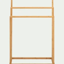 Porte-Serviette|Accessoire De Salle De Bain*alinea Porte-serviette triple en bambou - H82cm Naturel