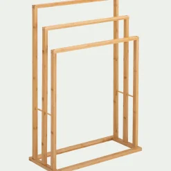 Porte-Serviette|Accessoire De Salle De Bain*alinea Porte-serviette triple en bambou - H82cm Naturel