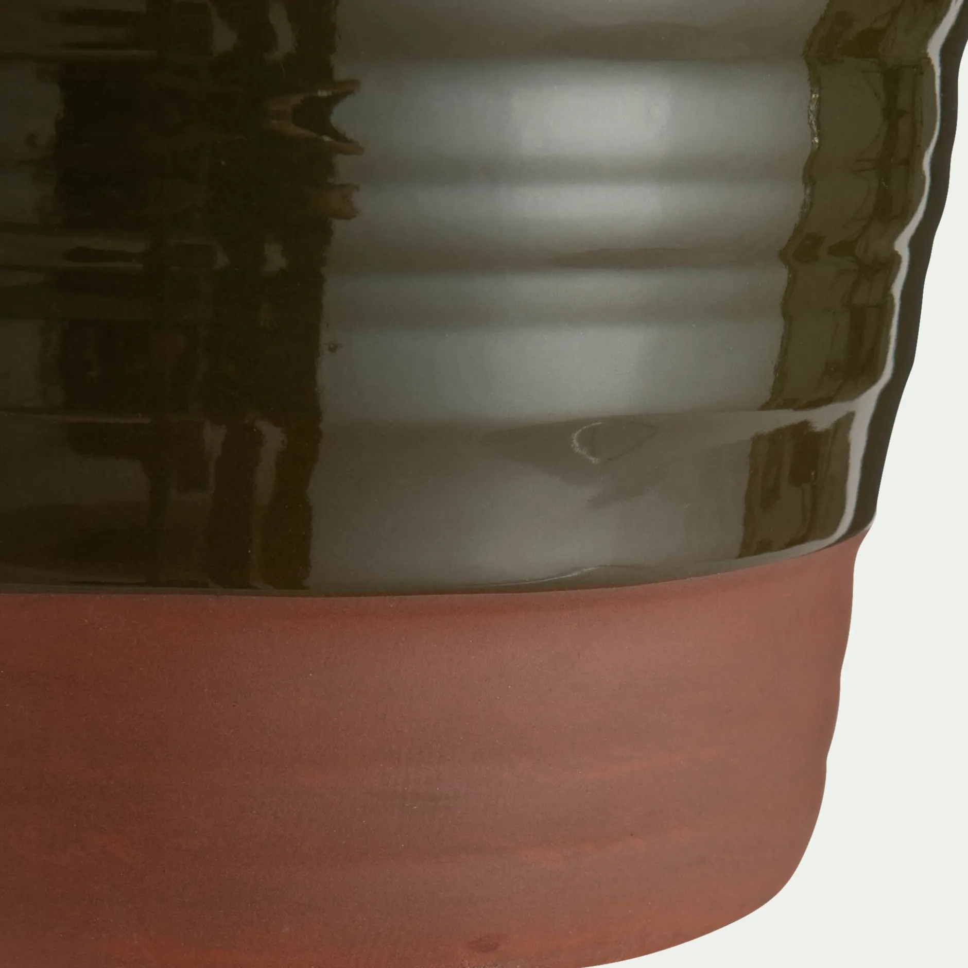 Pot De Fleur*alinea Pot bicolore en terre cuite D29cm - Vert