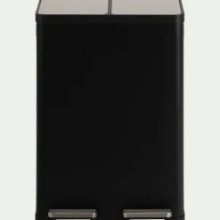 Poubelle*alinea Poubelle de tri double en plastique 2x30L - Noir