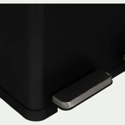 Poubelle*alinea Poubelle de tri double en plastique 2x30L - Noir