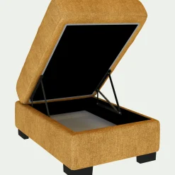 Pouf & Repose-Pieds*alinea Pouf avec coffre en tissu Monclar - Jaune argan
