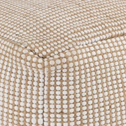 Pouf & Repose-Pieds*alinea Pouf carré en coton et jute - L45xl45xH40cm Naturel