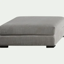 Pouf & Repose-Pieds*alinea Pouf carré en velours côtelé Azores - Gris borie