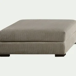 Pouf & Repose-Pieds*alinea Pouf carré en velours côtelé Azores - Taupe