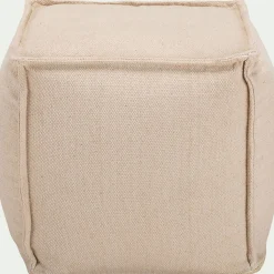 Pouf & Repose-Pieds*alinea Pouf cubique en coton - D45xH45cm Beige
