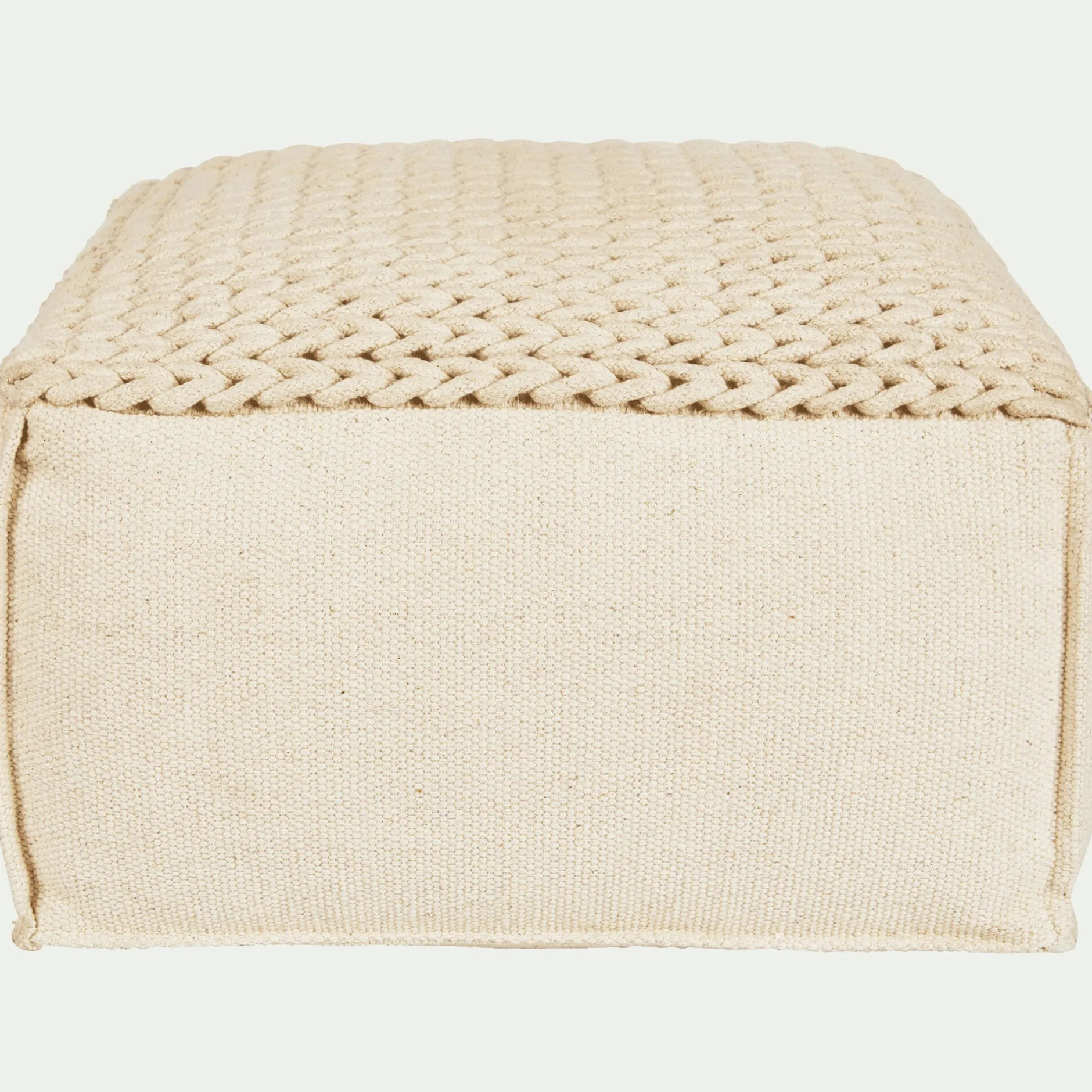 Coussin De Sol|Pouf & Repose-Pieds*alinea Pouf cubique en coton - D50xH28cm Beige