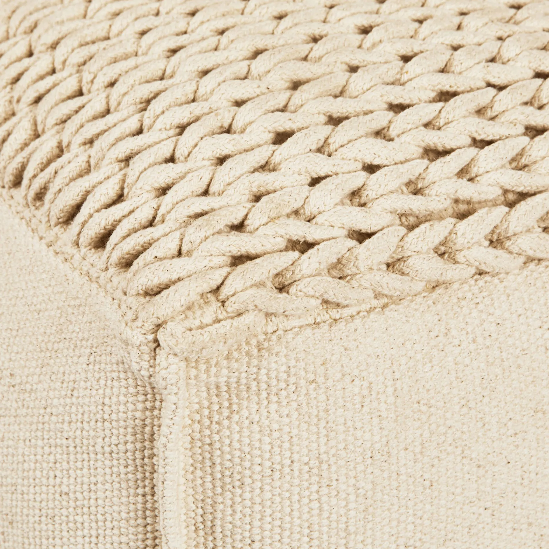 Coussin De Sol|Pouf & Repose-Pieds*alinea Pouf cubique en coton - D50xH28cm Beige