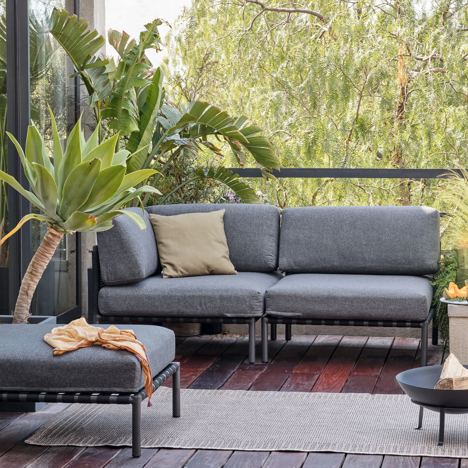 Pouf Exterieur|Salon De Jardin Modulable*alinea Pouf de jardin en aluminium - gris anthracite
