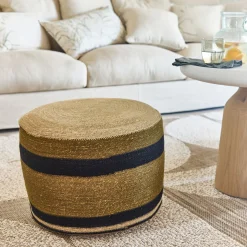 Pouf & Repose-Pieds*alinea Pouf en jonc de mer rond D46cm - Naturel