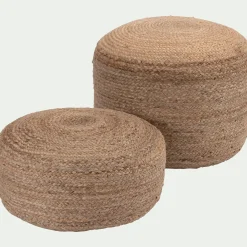 Coussin De Sol|Pouf & Repose-Pieds*alinea Pouf en jute D50xH20cm - Naturel