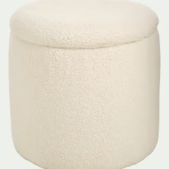 Pouf & Repose-Pieds*alinea Pouf en tissu avec coffre de rangement - H43cm Blanc