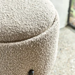 Pouf & Repose-Pieds*alinea Pouf en tissu avec coffre de rangement H40,5cm - Beige