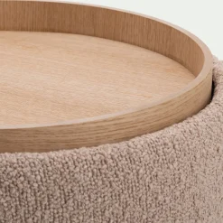 Pouf & Repose-Pieds*alinea Pouf en tissu avec coffre de rangement H40,5cm - Beige
