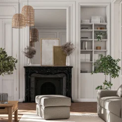 Pouf & Repose-Pieds*alinea Pouf en tissu bouclette - clair Gris