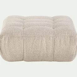 Pouf & Repose-Pieds|Canapé Modulable*alinea Pouf en tissu bouclette - écru Blanc