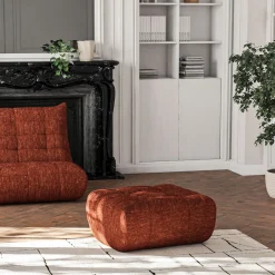Pouf & Repose-Pieds*alinea Pouf en tissu chenille - Brun rustrel